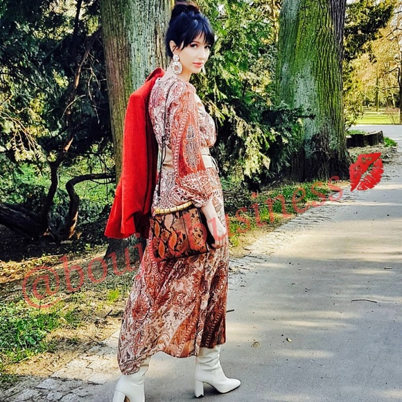 ZARA Paisley Printed Midi Dress - Picture 2 of 8